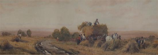 Robert Thorne Waite (1832-1935) The Last Load & Kentish Pastures 4.5 x 13.75 & 4.5 x 13.5in.